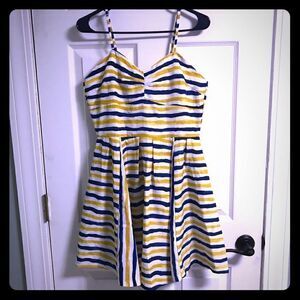 Jack by BB Dakota yellow blue white striped dress